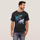 Funny Dinosaur Great Pyrenäen Wanderhund Lover T-Shirt (Vorne ganz)