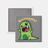 Funny Dinosaur Grooaagghh - Funny Little Dinosaur Magnet (Vorderseite/Rückseite)