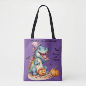 Funny Dinosaur Halloween Candy Tasche (Vorderseite)
