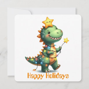 Funny Dinosaur Holiday Grußkarte Feiertagskarte