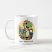 Funny Dinosaur im Freien Camping für benutzerdefin Kaffeetasse (Links)