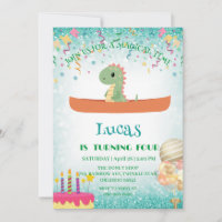 Funny dinosaur Kayak Geburtstag Partei DIY Name