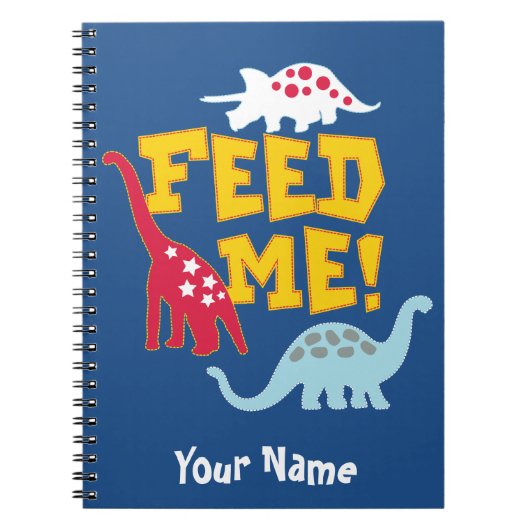 Funny Dinosaur Kids's Royal Blue Personalisiert Notizblock (Vorderseite)
