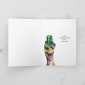 Funny Dinosaur leprechaun Irish St Patricks Day Ankündigung (Innenseite)