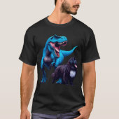 Funny Dinosaur Neufundland Walking Dog Lover T-Shirt (Vorderseite)