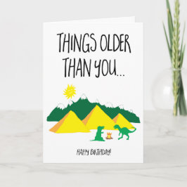 Funny Dinosaur Old Over The Hill Birthday Card Karte
