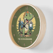 Funny Dinosaur Outdoor Explorer Familienname Uhr (Winkel)