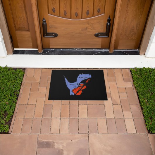 Funny Dinosaur Playing Cello Fußmatte (Außenbereich)