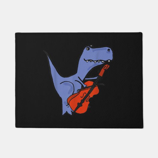 Funny Dinosaur Playing Cello Fußmatte (Vorderseite)