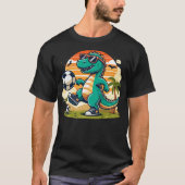 Funny Dinosaur Playing Soccer T-Shirt (Vorderseite)