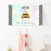 Funny Dinosaur Rennwagen Kindergeburtstag Party Banner (Insitu)