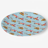 Funny Dinosaur Rennwagen Kindergeburtstag Party Pappteller (Schrägansicht)