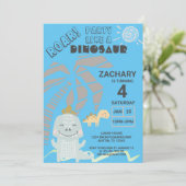 Funny Dinosaur Roar Kindergeburtstag Party Einladung (Stehend Vorderseite)