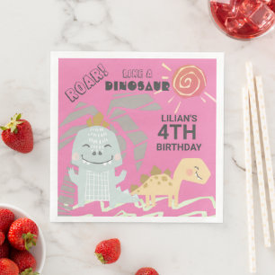 Funny Dinosaur Roar Kindergeburtstag Party Serviette