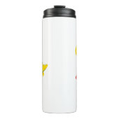 Funny dinosaur Scooter Tooter Zurück zu Schuljunge Thermosbecher (Vorderseite)