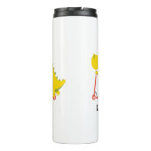 Funny dinosaur Scooter Tooter Zurück zu Schuljunge Thermosbecher (Rückseite)