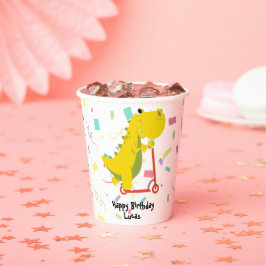 Funny dinosaur Scooter Toy Birthday Junge Party Pappbecher