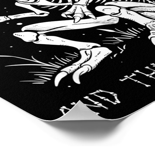 Funny Dinosaur Skeleton Costume Goth Men Women Hal Poster (Ecke)