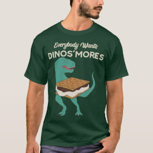 Funny Dinosaur Smores Camping DinoSmores T-Rex T-Shirt