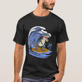 Funny Dinosaur Surfgeschenk für Frauen Männer T- T-Shirt