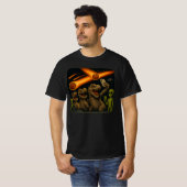 Funny Dinosaur T-Rex & Außerirdischen UFO Selfie | T-Shirt (Vorne ganz)