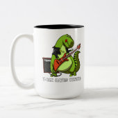 Funny Dinosaur T-Rex Hates Guitar Tuning Zweifarbige Tasse (Links)