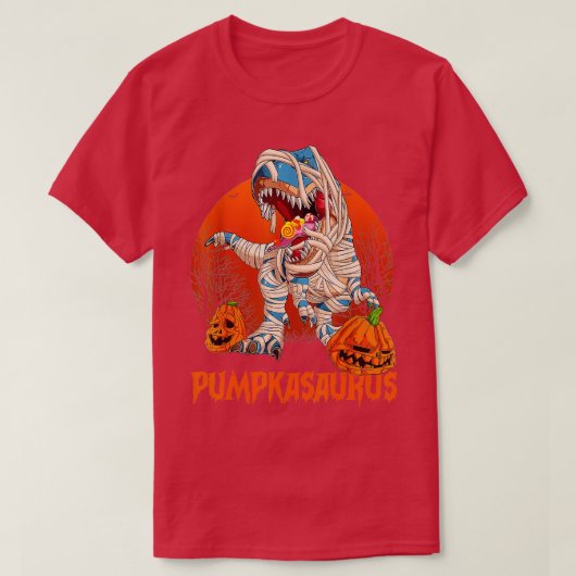 Funny Dinosaur T rex Mummy Pumpkin Halloween for K T-Shirt (Design vorne)