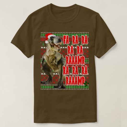 Funny Dinosaur T-rex Ugly Christmas Sweaters T-Shirt (Design vorne)