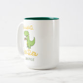 Funny Dinosaur Tea Rex Tyrannosaurus Birthday Gag Zweifarbige Tasse (Vorderseite Links)