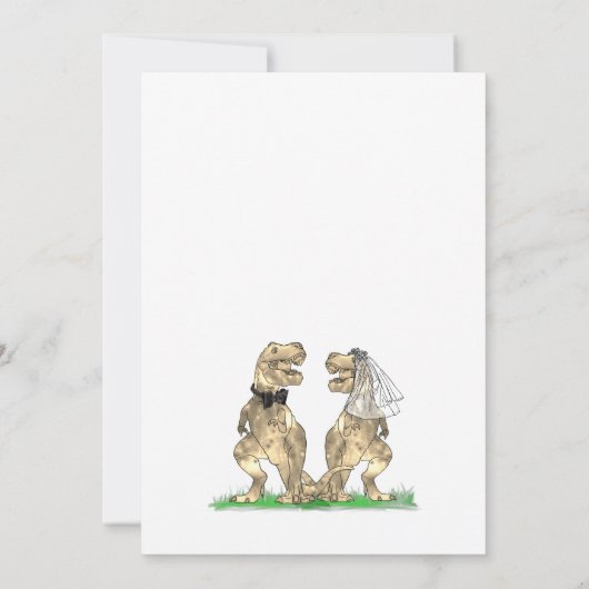 Funny Dinosaur Themed Wedding Save The Date (Rückseite)