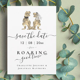 Funny Dinosaur Themed Wedding Save The Date