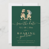 Funny Dinosaur Themed Wedding Save The Date (Vorderseite)