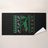 FUNNY DINOSAUR TREE REX MIT CHRISTMAS LIGHTS T-SH BADEHANDTUCH (Badehandtuch)