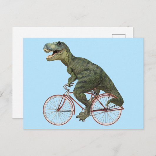 Funny Dinosaur TRex Fahrrad Fahrrad Postkarte (Vorne/Hinten)