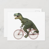Funny Dinosaur TRex Fahrradfahren Postkarte (Vorne/Hinten)