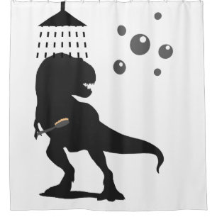 Funny Dinosaur Trex Jurassic Kinder Duschvorhang