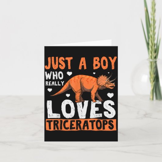 Funny Dinosaur Triceratops Apparel For Boys Karte (Vorderseite)