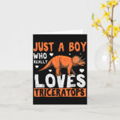 Funny Dinosaur Triceratops Apparel For Boys Karte (Gelbe Blume)