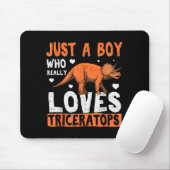 Funny Dinosaur Triceratops Apparel For Boys Mousepad (Mit Mouse)