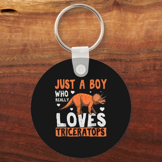 Funny Dinosaur Triceratops Apparel For Boys Schlüsselanhänger (Vorderseite)