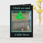 Funny Dinosaur und Bassets on "Just Weil" Card Karte (Gelbe Blume)