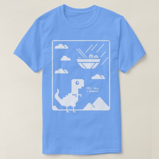 Funny Dinosaur und Ramen Pixel japanische Ramen no T-Shirt (Design vorne)