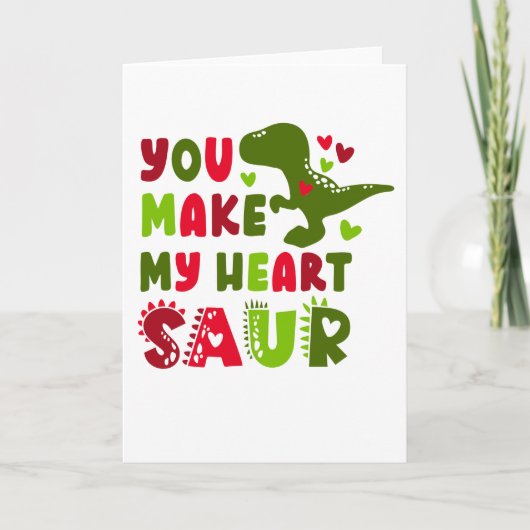 Funny Dinosaur Valentinstag Card Karte (Vorderseite)