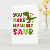 Funny Dinosaur Valentinstag Card Karte (Gelbe Blume)