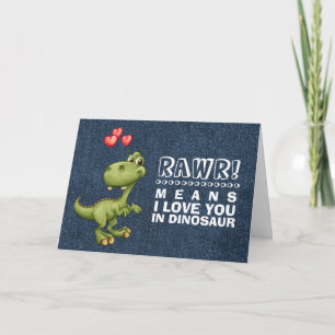 Funny Dinosaur Valentinstag Feiertagskarte