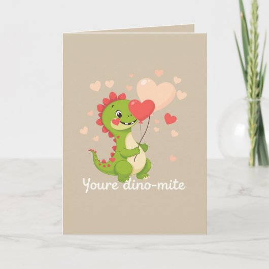 Funny Dinosaur Valentinstag Feiertagskarte (Vorderseite)