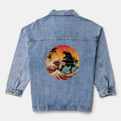 FUNNY DINOSAUR WAVE KANAGAWA VINTAG JEANSJACKE (Rückseite)