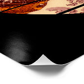 FUNNY DINOSAUR WAVE KANAGAWA VINTAG POSTER (Ecke)