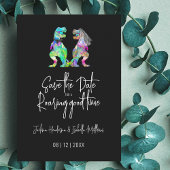 Funny Dinosaur Wedding Black and White Save The Date