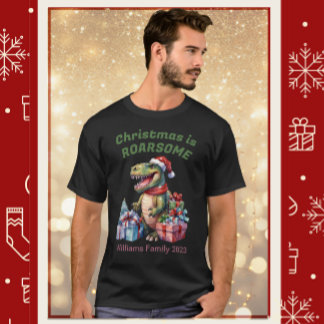 Funny Dinosaur Weihnachts-T - Shirt für Männer, Fa